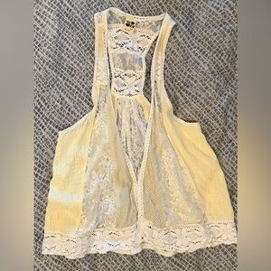 Yellow lace vest